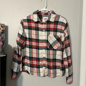 Aerie Red and Green Plaid Shirt